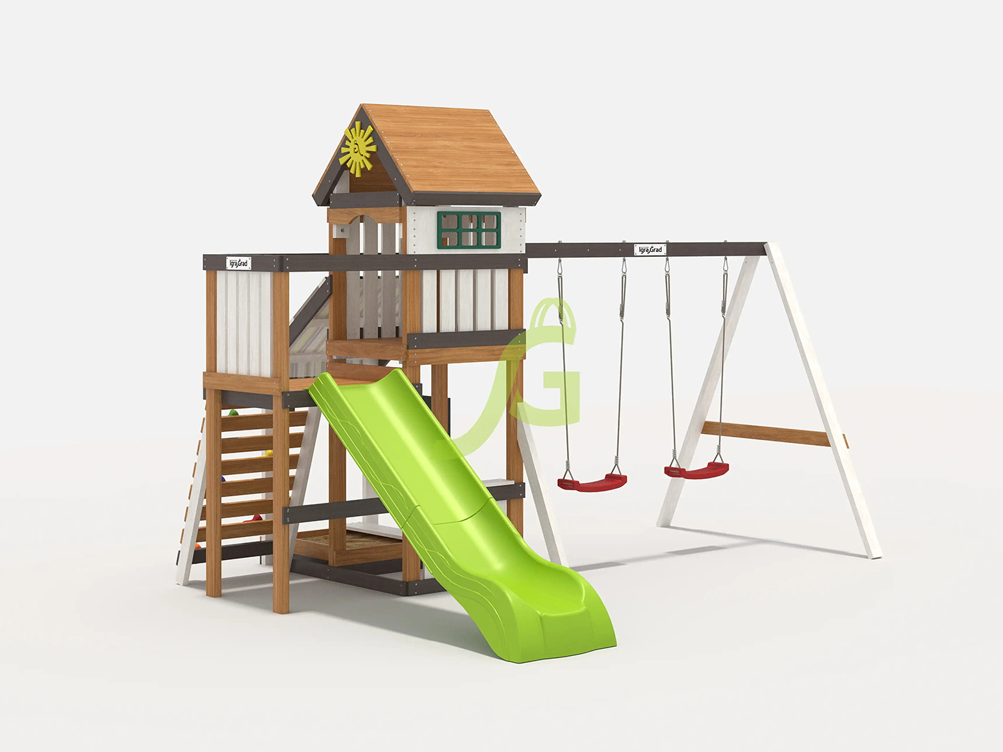 М4 - деревянная площадка, возраст 3-7 лет
